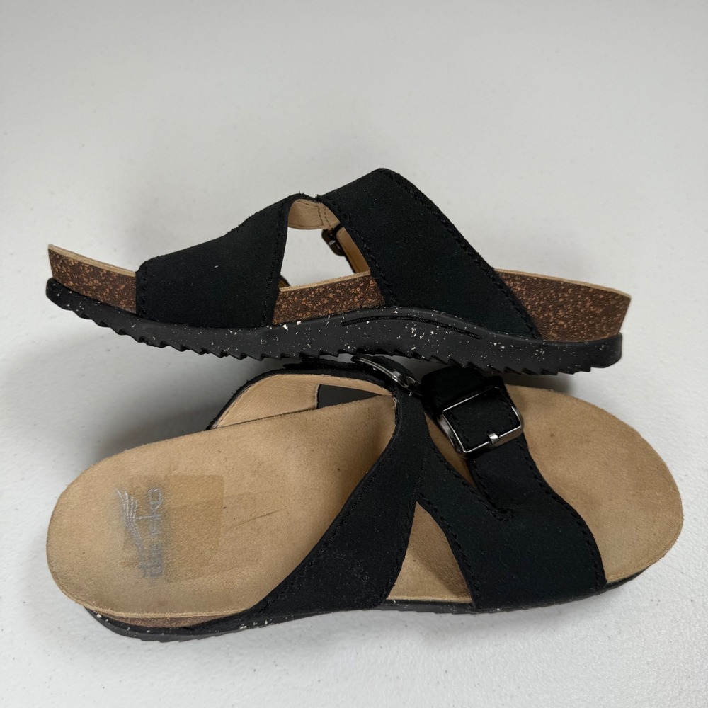 Dansko Dayno Slip on Black Suede Adjustable Strap Sandals Size 37 - Picture 7 of 9